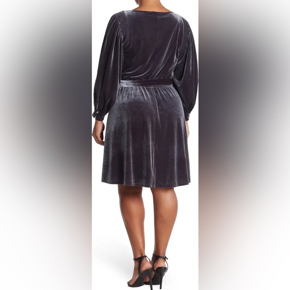 NWT Calvin Klein Balloon Sleeves Velvet Dress - Picture 13 of 14